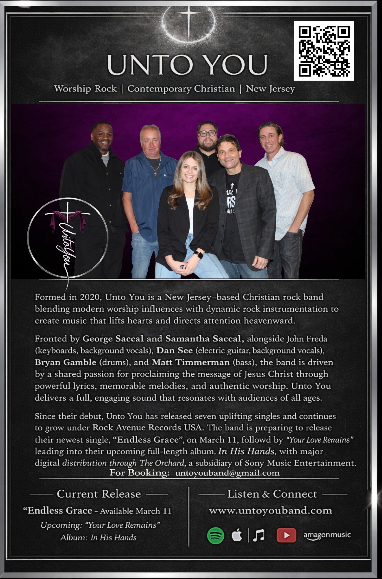 UNTO YOU is a Contemporary Christian rock band from New Jersey. Rock Avenue Records USA www.untoyouband.com